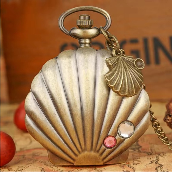 NEW Little Mermaid Shell Necklace/Pocket Watch - BACK IN STOCK - Picture 4 of 7